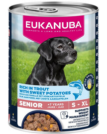 EUKANUBA Life Care Senior Rich in Trout pâté pour chiens seniors riche en truite et patate douce 400g
