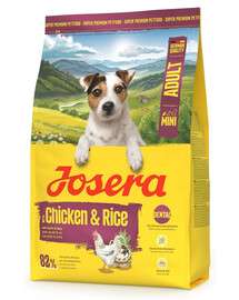 JOSERA Mini Adult Chicken and Rice nourriture sans gluten pour chiens de petites races 3kg