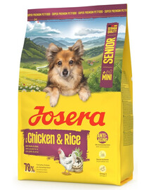 JOSERA Mini Senior Chicken and Rice nourriture sans gluten pour les chiens âgés de petites races 3kg