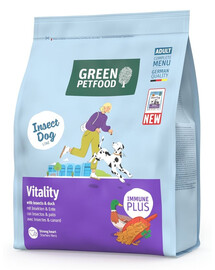 GREEN PETFOOD InsectDog with Duck Vitality avec des protéines d'insectes et du canard pour chiens adultes 900g