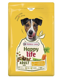 Happy Life Adult Mini with Chicken 2,5kg karma dla małych psów z kurczakiem