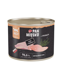 PAN MIĘSKO Dinde & lapin nourriture humide pour chat 200 g