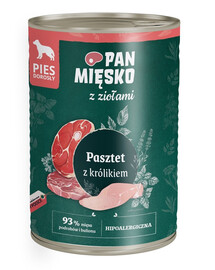 PAN MIĘSKO aux herbes Pâté au lapin pour chiens 400 g