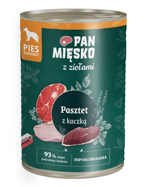 PAN MIĘSKO aux herbes Pâté de canard pour chiens 400 g