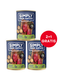 SIMPLY FROM NATURE Nourriture humide pour chien Chèvre avec pommes de terre 400 g (2+1 GRATUIT)