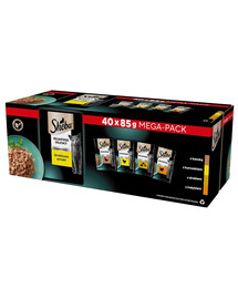 Delicacy Drobiowe Smaki saszetki 40x85 g mokra karma pełnoporcjowa dla dorosłych kotów w galaretce kawałki z kaczką, kurczakiem, drobiem i indykiem