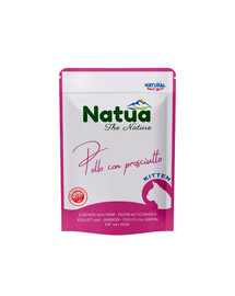 NATUA Poulet naturel avec jambon en gelée pour chatons 70 g