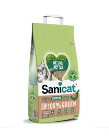 SANICAT Natura Activa 100% Green litière végétale pour chats 7,5 kg