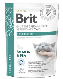Grain Free Veterinary Care Cat Sterilised Salmon and Pea 400 g