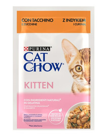 Cat Chow Kitten Indyk z cukinią w galaretce 85g mokra karma dla kociąt