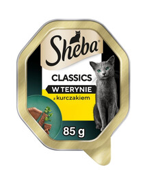 SHEBA Classics au poulet en terrine 85g nourriture humide pour chats