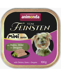 ANIMONDA Vom Feinsten Mini Senior kurczak i dziczyzna z oregano 100g mokra karma dla starszych psów małych ras