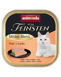 ANIMONDA Vom Feinsten Mild Menue Dinde et saumon, pâté pour chats 100g
