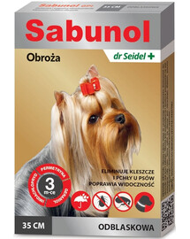 Sabunol Obroża odblaskowa dla psów przeciw pchłom i kleszczom 35 cm