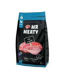 MR MEATY Puppies Veal with Quail L veau avec caille, nourriture sèche pour chiots 3kg