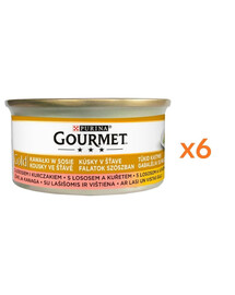 GOURMET Gold Saumon & poulet, pâtée pour chat 6×85 g