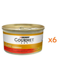 GOURMET Gold Casserole au bœuf et au poulet en sauce 6x85 g