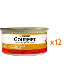 GOURMET Gold Savoury Cake au bœuf et aux tomates 12x85 g