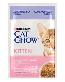Cat Chow Kitten Jagnięcina z cukinią w sosie 85 g mokra karma dla kociąt