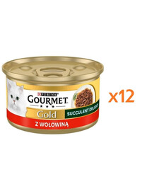 GOURMET Gold Adult Succulent Delights au bœuf 12x85g