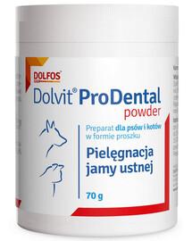 DOLFOS Dolvit ProDental Powder 70g Preparat do higieny jamy ustnej dla psów i kotów