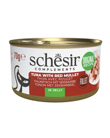 SCHESIR Complements Tuńczyk z barweną w galarecie 70 g karma mokra uzupełniająca dla kotów