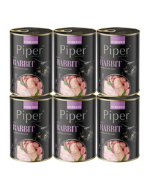 PIPER Animals Sterilised Rabbit 6x400 g z królikiem, mokra karma dla kotów sterylizowanych