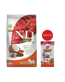 FARMINA N&D Quinoa Dog Skin&Coat Adult Mini herring, coconut 2.5 kg śledź i kokos + FARMINA N&D Quinoa Dental Treat Skin Coat Herring Mini 60 g (7 szt) GRATIS!
