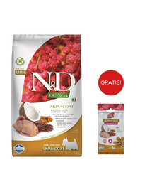 FARMINA N&D Quinoa Dog Skin&Coat Adult Mini quail, coconut 2.5 kg dla psów malych ras z przepiórką + FARMINA N&D Quinoa Dental Treat Skin Coat Quail Mini 60 g GRATIS!