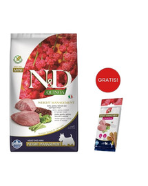 FARMINA N&D Quinoa Dog Adult Mini Weight Management 2.5 kg + FARMINA N&D Quinoa Dental Treat Weight management Mini 60 g (7 szt) GRATIS!