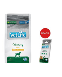 FARMINA Vet Life Obesity Fish karma dla dorosłych psów 2 kg + FARMINA Vet Life Dental Treat Obesity Medium/Maxi 100 g (7 szt) GRATIS!
