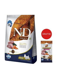 FARMINA N&D Brown Dog Adult Mini Lamb, Spirulina, Carrot 5 kg + FARMINA N&D Brown Dental Treat Coat Lamb Mini 60 g (7 szt) GRATIS!
