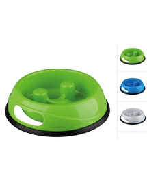 TRIXIE Slow Feeding Gamelle antidérapante en plastique 0,45L/20cm - pour manger lentement