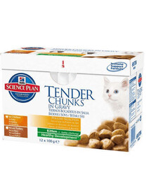 HILL'S Science Plan Feline Kitten Multipack Poulet & Dinde 85 g x12 pièces.
