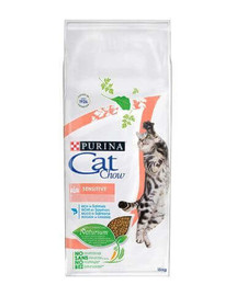 PURINA Cat Chow Special Care Sensitive - Croquettes pour chats adultes ayant un système digestif sensible - 15 kg