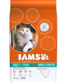 IAMS Cat Adult All Breeds Hairball Control Chicken 10 kg