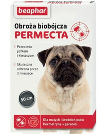 BEAPHAR Permecta Dog S Obroża Biobójcza Dla Małych i Średnich Psów 50 cm