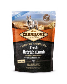 CARNILOVE Fresh Autruche & Agneau pour chiens de Petites Races Adulte 1,5 kg