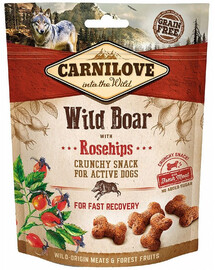 CARNILOVE Crunchy snacks friandises croquantes au sanglier et à l'églantier 200 g