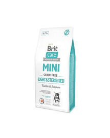 BRIT Care Grain Free Mini Light & Sterilised - Sans céréales pour chiens de races mini stérilisés ou avec embonpoint - 7 kg