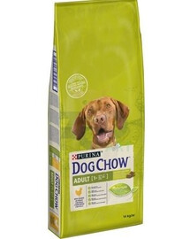 PURINA dog chow adult - croquettes de poulet pour chiens actifs - 14 kg