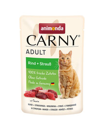 ANIMONDA CARNY Karma dla kota wołowina struś 85 g