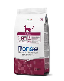 MONGE Cat Indoor - Croquettes de poulet pour chats d'intérieur - 400g