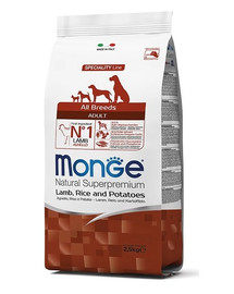 MONGE Natural Superpremium Adult Lamb,Rice & Potatoes 2,5 kg
