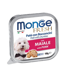 MONGE Fresh Dog - Pâtée de porc - 100 g