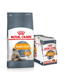 ROYAL CANIN Hair&Skin Care 10 kg +  CANIN Intense BEAUTY w sosie 85 g x 12