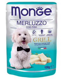 MONGE Grill - Nourriture humide morue sans céréales - 100 g