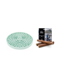 TRIXIE Set de Noël Plateau à friandises + bâtonnets naturels pour votre chien 3 pièces