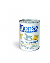 MONGE Dog Fruit Monoprotein Poulet à l'ananas 400 g