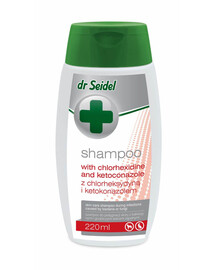 DERMAPHARM Dr Seidel Szampon z chlorheksydyną i ketokonazolem 220 ml dla psów z bakteryjnymi i grzybiczymi stanami zapalnymi skóry